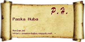 Paska Huba névjegykártya